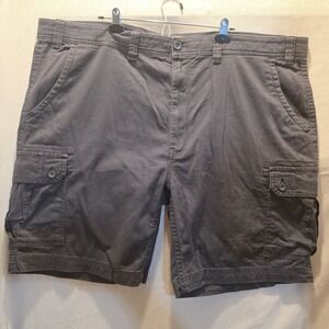 The Foundry Mens Cargo Shorts 52 Dark Gray Stretch Cotton Twill Utility Big Tal